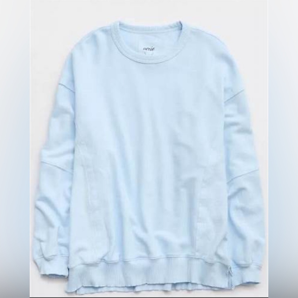 Aerie Light Blue Sweatshirt - Picture 2 of 9